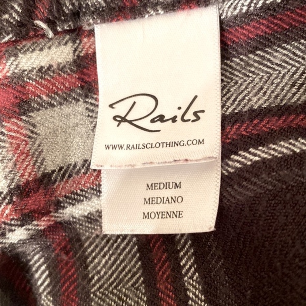 Rails Hunter Plaid Rayon Button Down Long Sleeved… - image 4